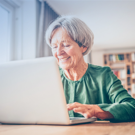 Senior woman on a laptop